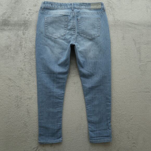 VGS Jeans Women's 10 Blue Mid-Rise Roll Up Skinny Denim 26" Inseam Distressed - Picture 8 of 15